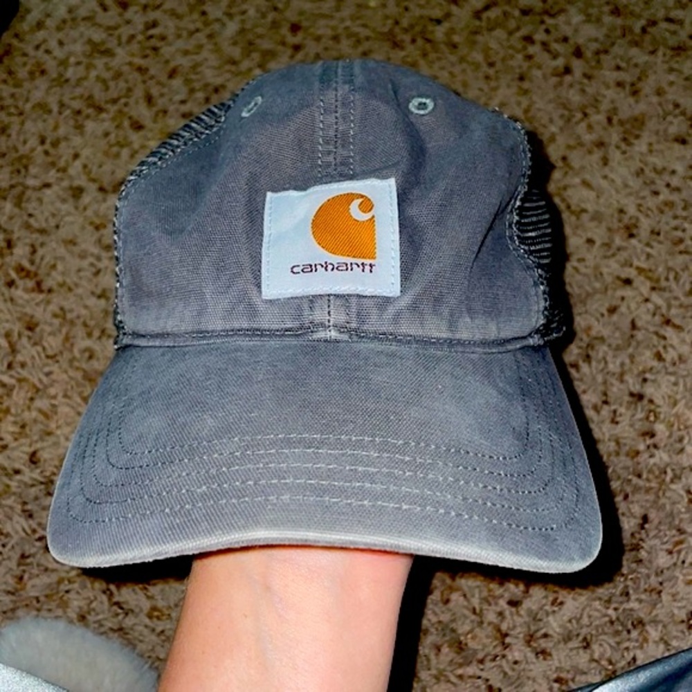 Carhartt Canvas Mesh-back Cap in Gravel (Gray)